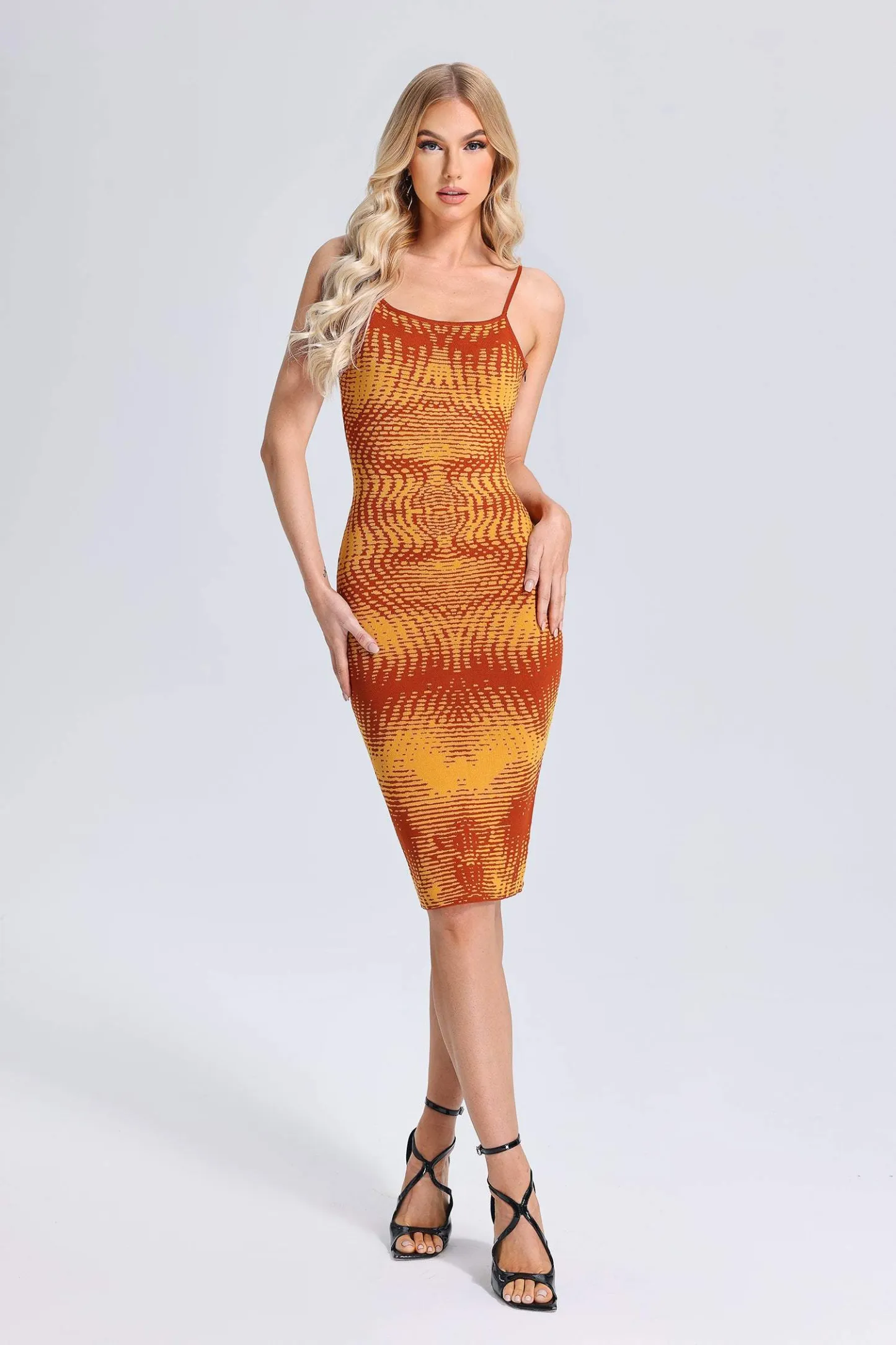 Diosa Halter Knitted Midi Dress