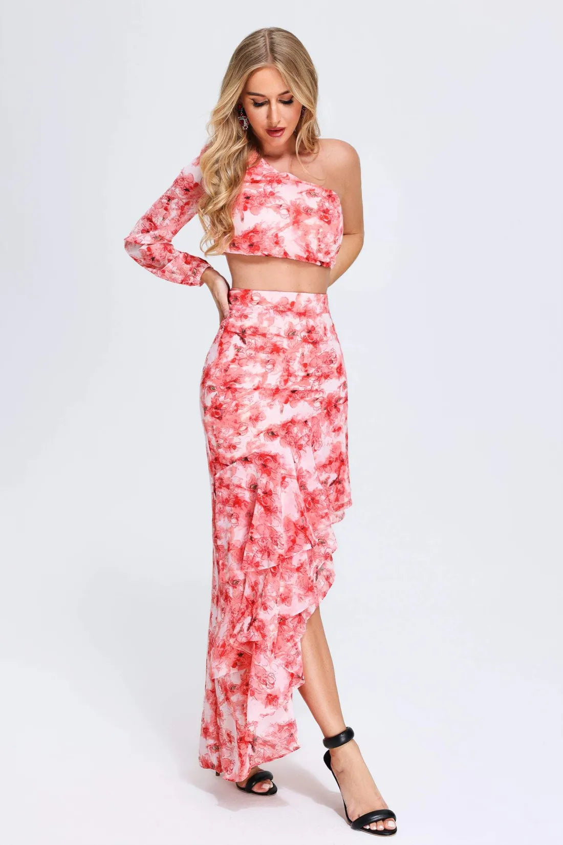 Rilea One Shoulder Printed Set