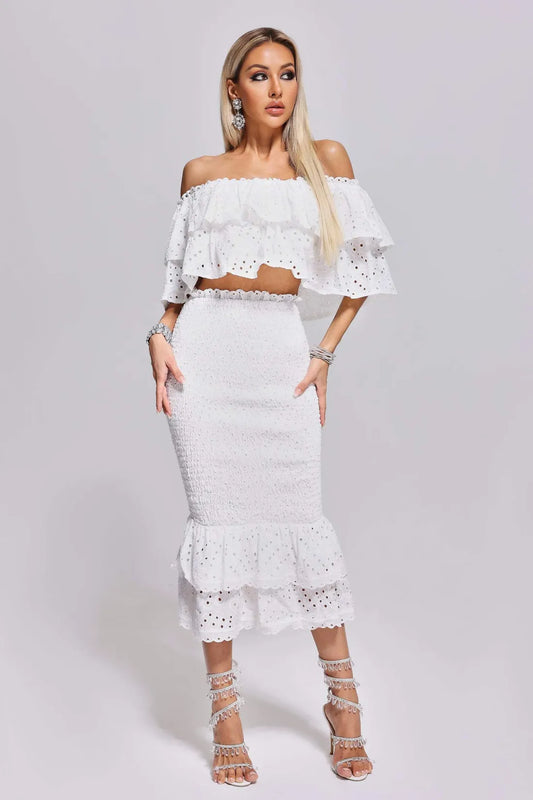 Avalie Off Shoulder Lace Set