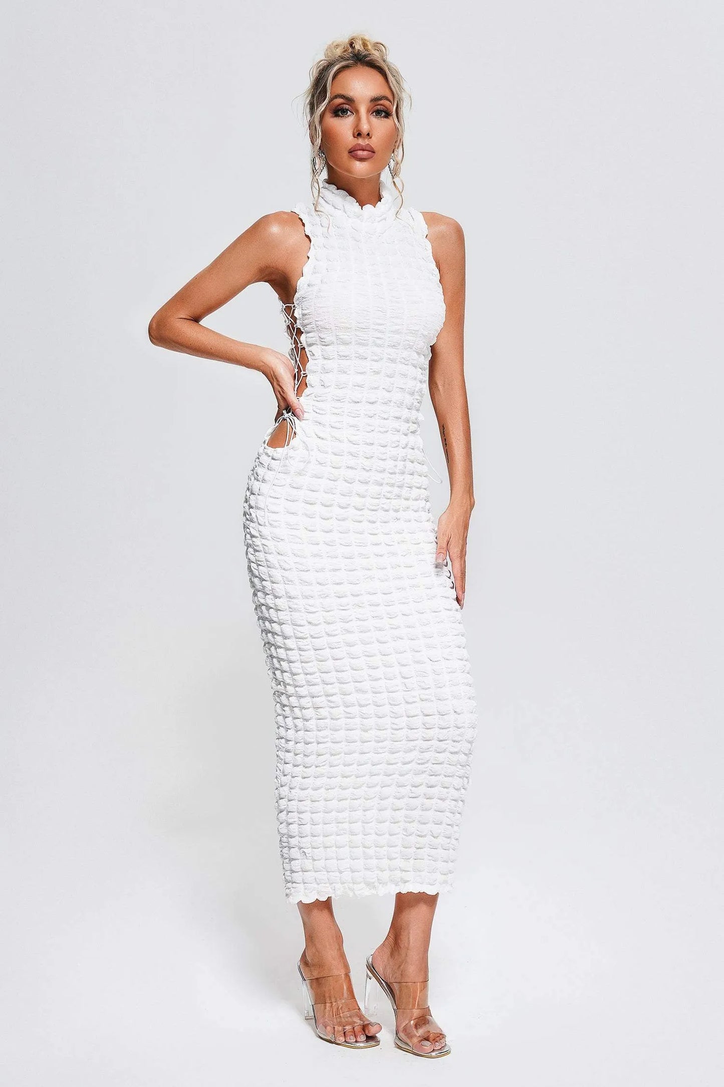 Elliott Lace Up Midi Dress