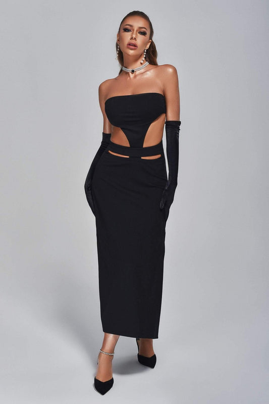 Amalea Cutout Slit Midi Dress