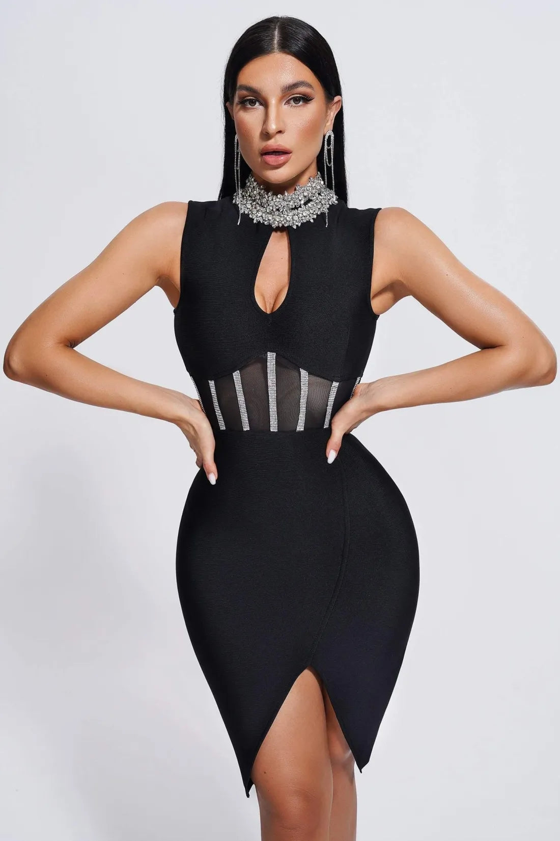 Daija Diamonate Mini Bandage Dress