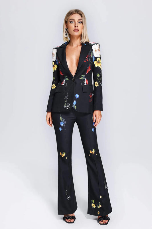 Martha Printed Blazer Set