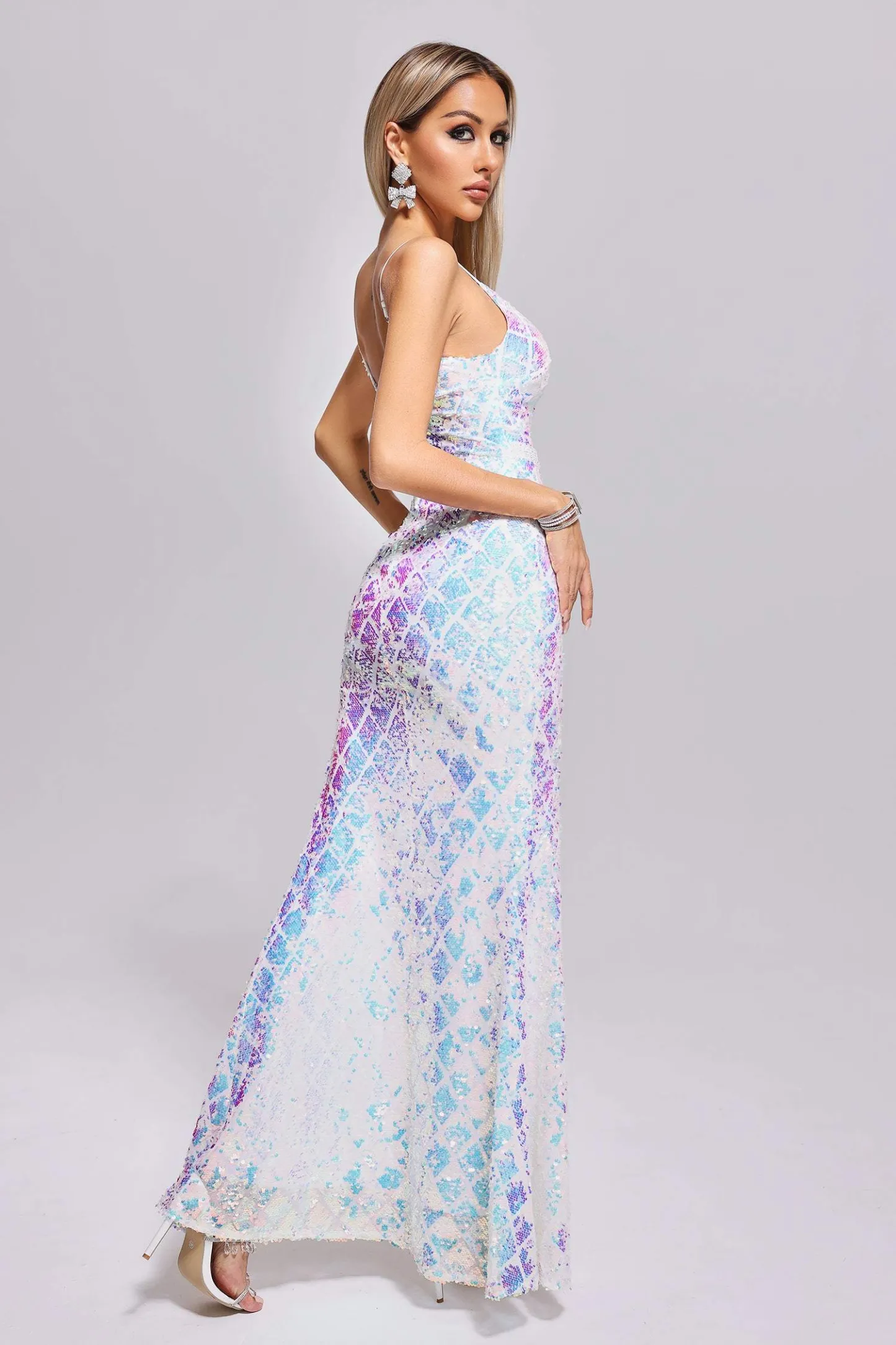 Kanah Slit Sequin Maxi Dress