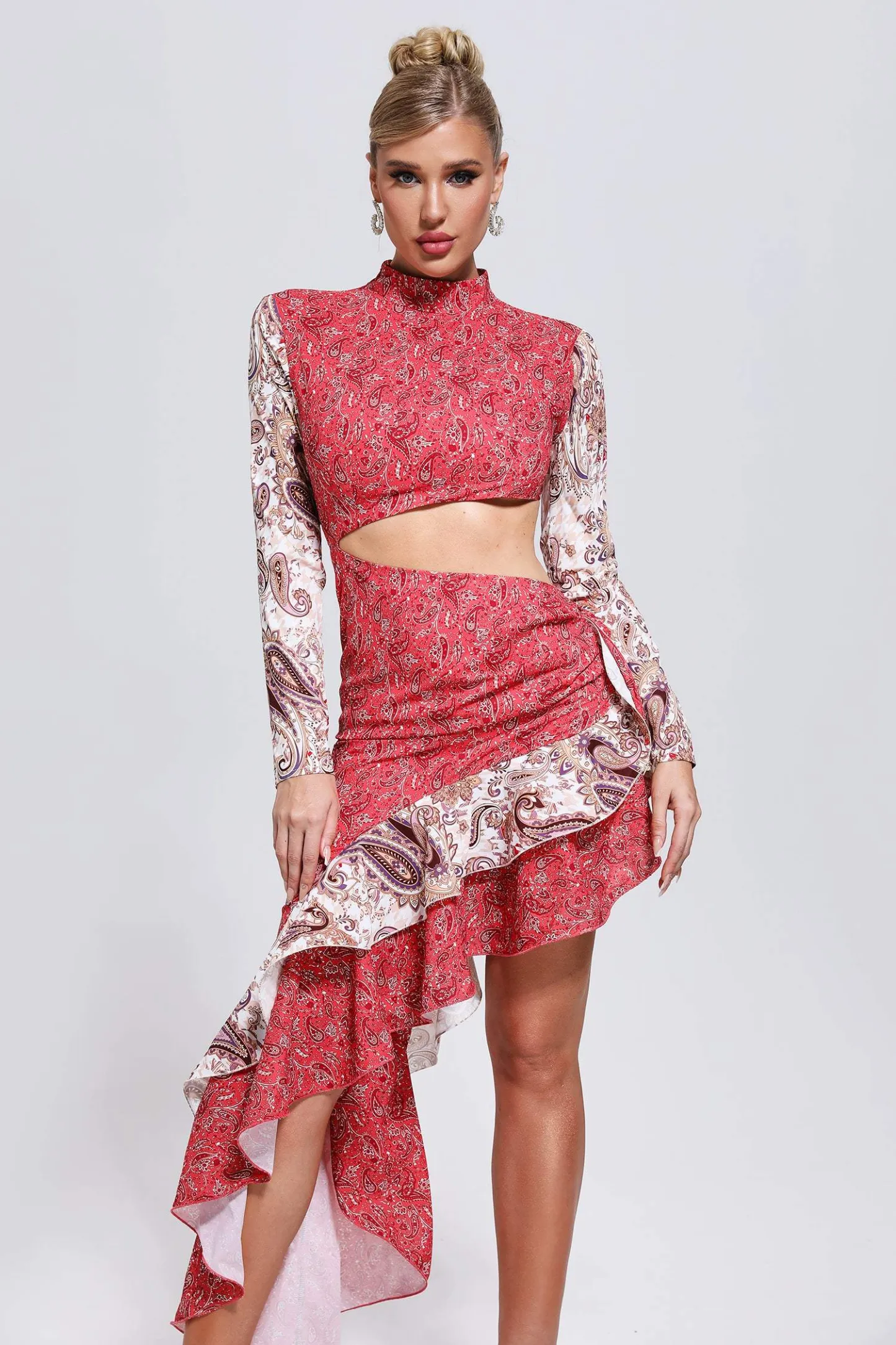 Varuni Printed Cutout Midi Dress