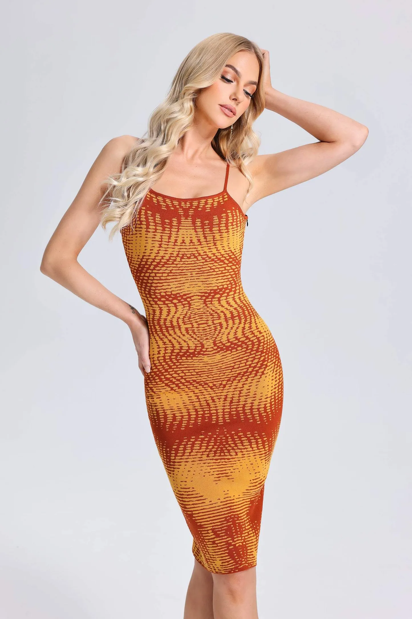 Diosa Halter Knitted Midi Dress