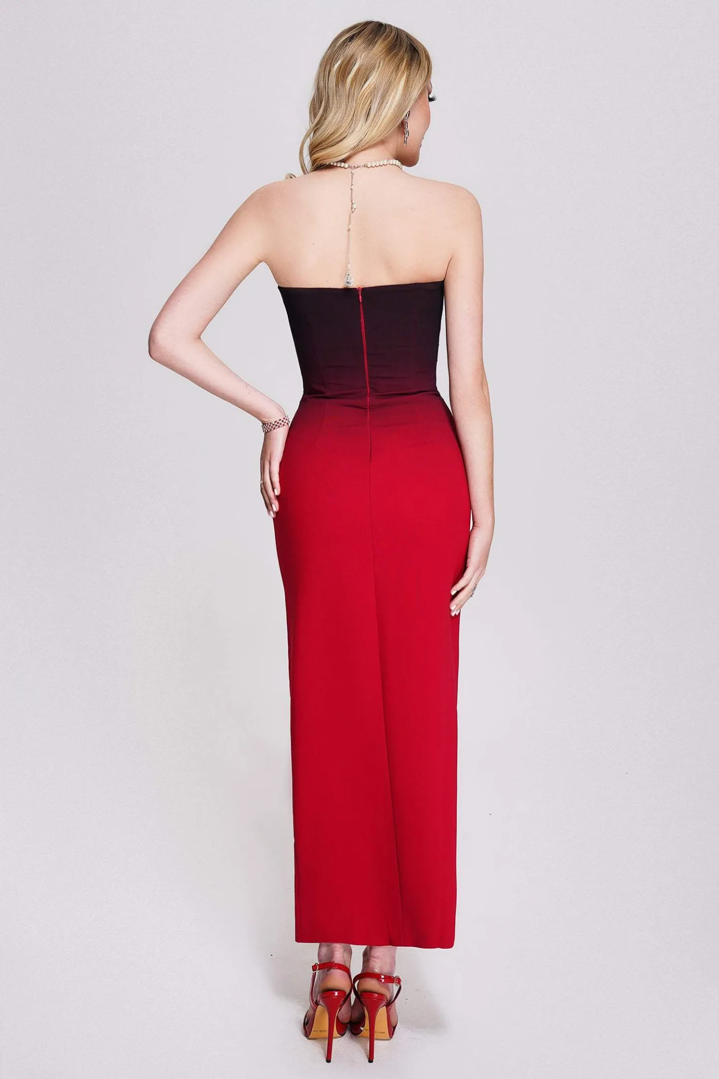 Masaka Strapless Slit Maxi Dress