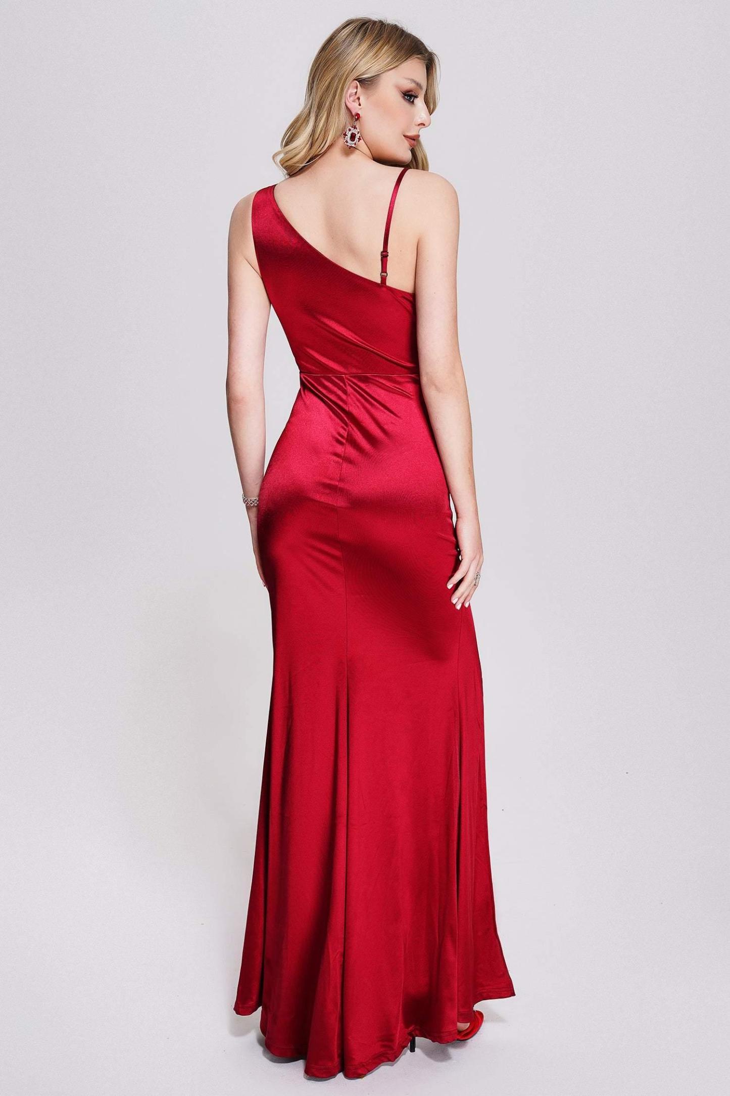 Zore Satin Cutout Maxi Dress