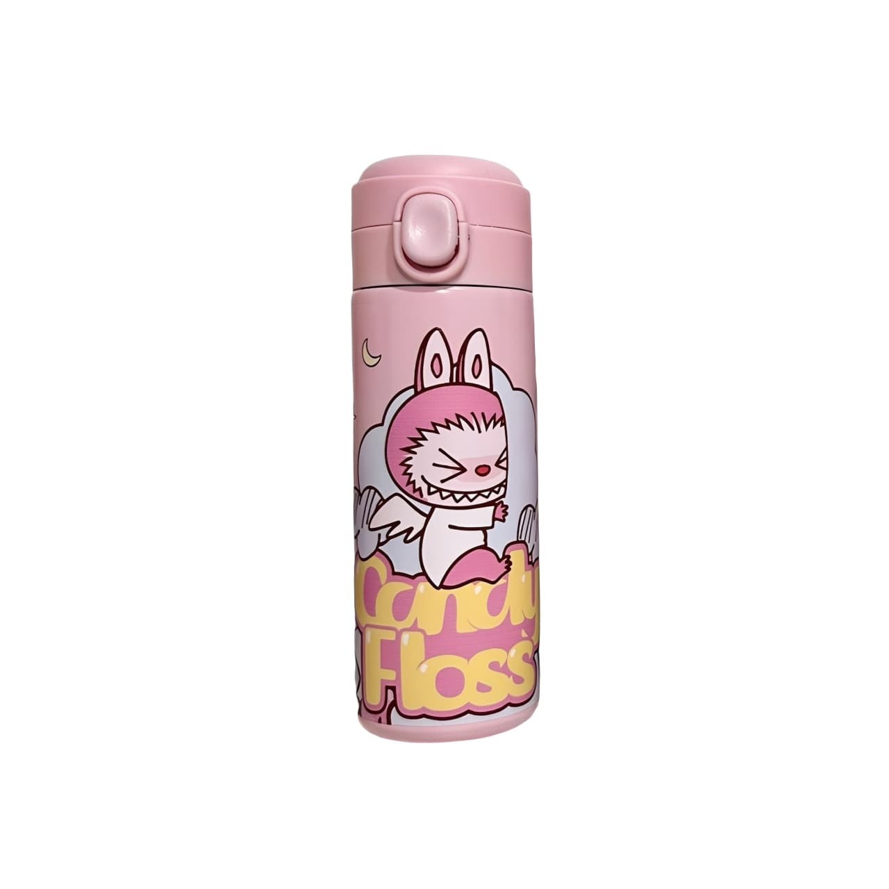 LABUBU Pink Cartoon Thermos Flask – Cotton Candy Bunny Design, BPA-Free Stainless Steel Vacuum Insulated Water Bottle, Leak-Proof Travel Mug for Hot and Cold Drinks