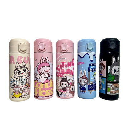 LABUBU Cartoon Thermos Flask Set – 5 Adorable Designs, BPA-Free Stainless Steel Vacuum Insulated Bottles, Leak-Proof Travel Mugs for Hot and Cold Drinks, Perfect for Kids and Adults