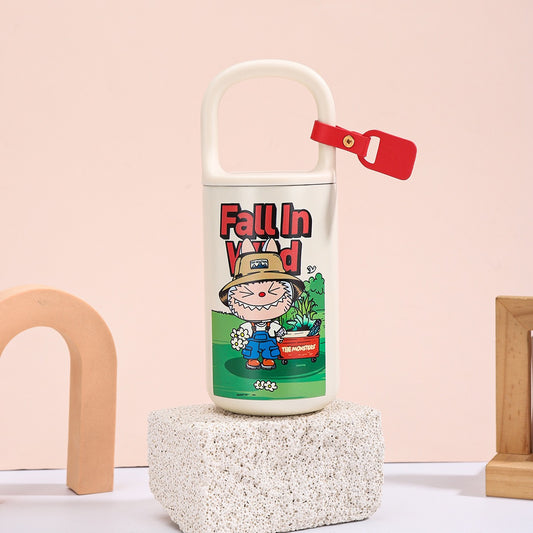 The Monsters 500ml stainless steel vacuum bottle with handle – Fall In Wood farmer cartoon design